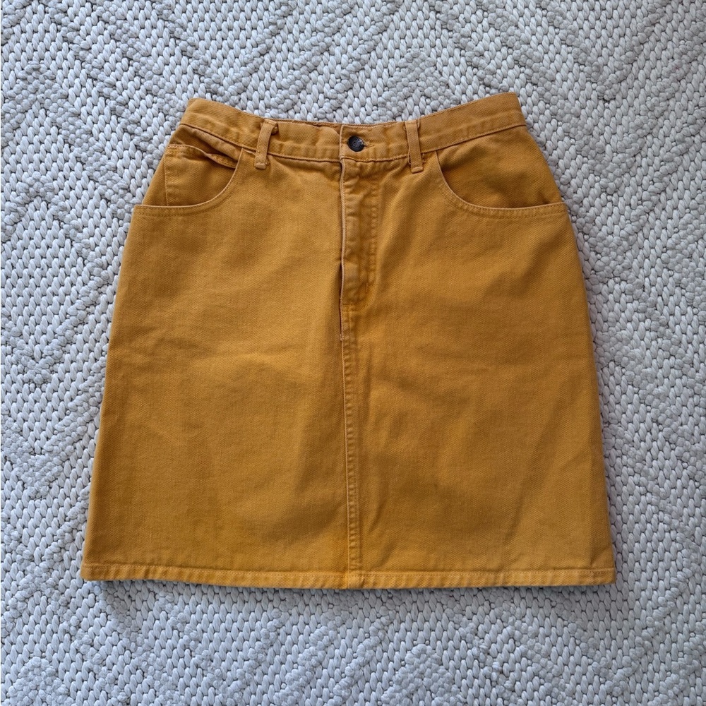 Vintage Guess for Georges Marciano Mustard Yellow Women's Jean Skirt